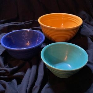 Vintage Bauer pottery bowl set of 3 ringware